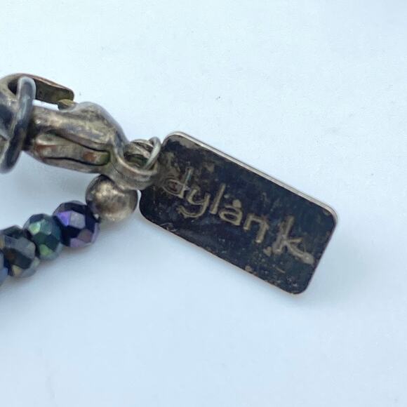 DYLAN K Dagger Copper Pendant On Caviar Black Pyrite Beaded Necklace MSRP 220 - Picture 11 of 11